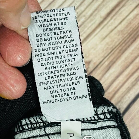 Boohoo Blue Black Jeans Distress High Waist Skinny Jeans Size 6 - Picture 11 of 12